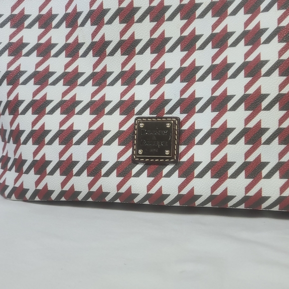 Dooney & Bourke Houndstooth Tote Bag - Red and Brown - Picture 3 of 16